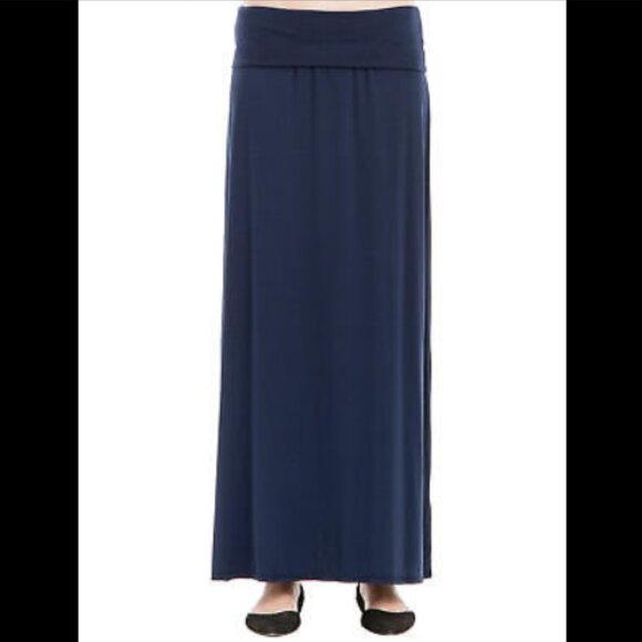 Max Studio Sophie Fold-over Stretch Jersey Maxi Skirt - Picture 4 of 9